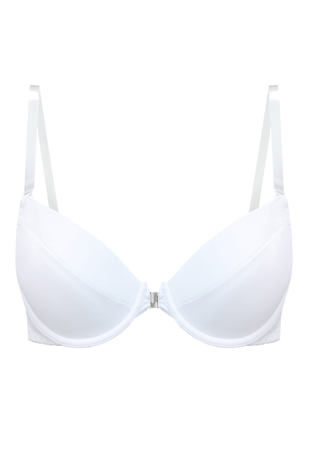 Vivisence Women's Clear Strap Bra Push Up Invisible Backless Clear Back Bra with Transparent Straps for Backless Dresses, white