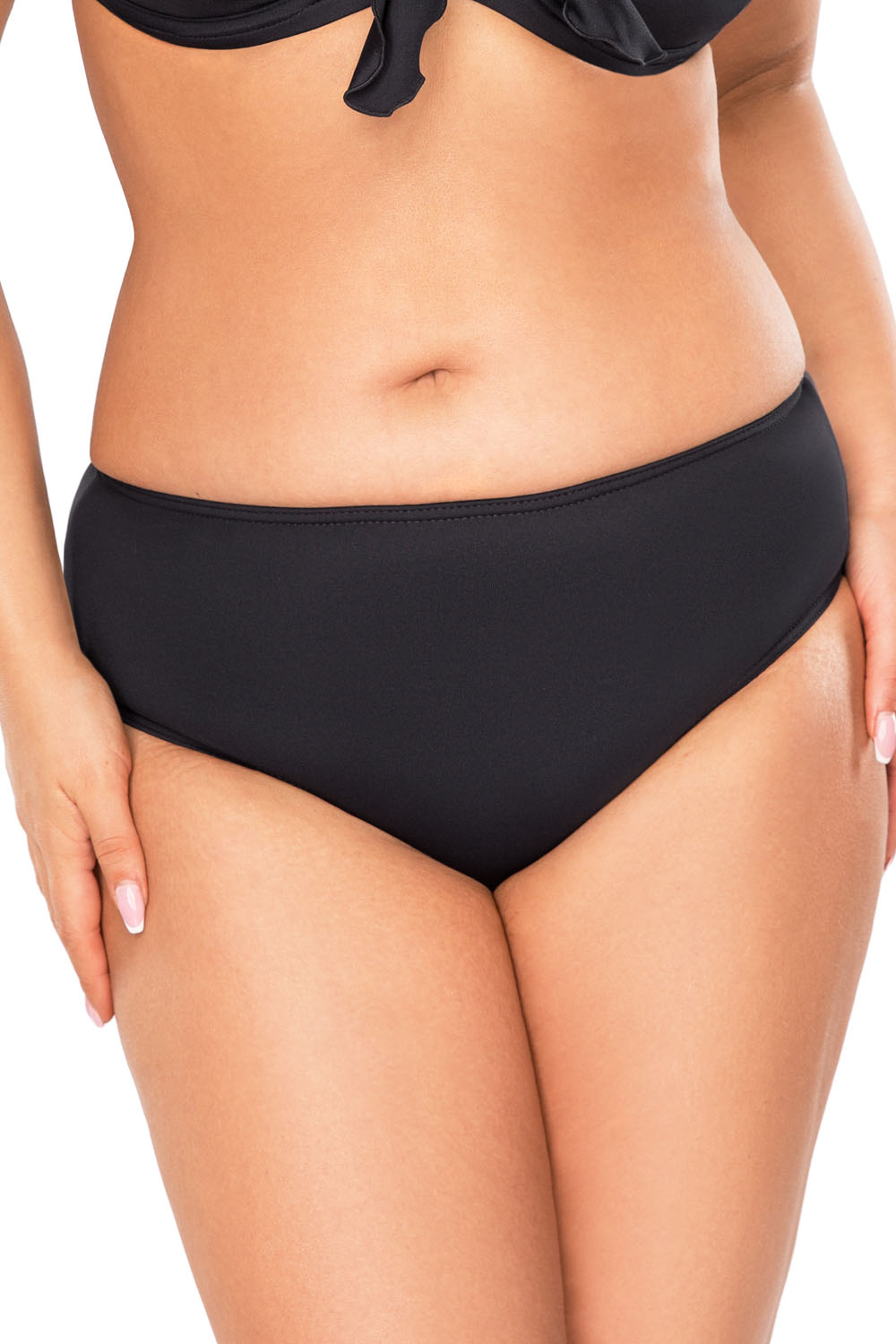 Vivisence Damen Bikini-Unterteil Hoher Bund Ideal für den Strand 3005, schwarz