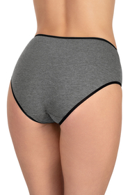 Vivisence Culotte Classique Slip pour Femme Lot de 3 Figi Silhouette Élégante 4016, bande noire : graphite