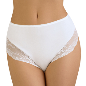 Vivisence culotte féminine classique taille haute avec dentelle 4008, blanc