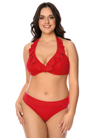 Vivisence 3220 classic ladies smooth maxi bikini top, red