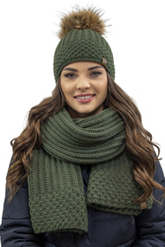 Vivisence Écharpe Tricotée Femme Classique Douce Et Chaude Pour L’Hiver 7016S, vert