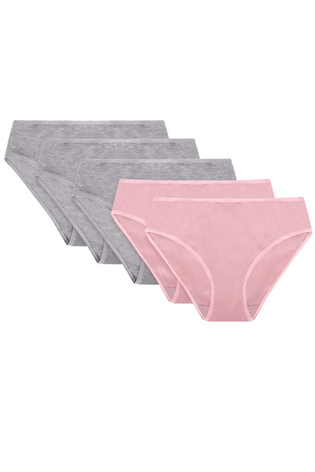 Vivisence 5-piece set of women's briefs 4016 5-pack, grey elastic: grey/grey/grey pink elastic: pink/pink