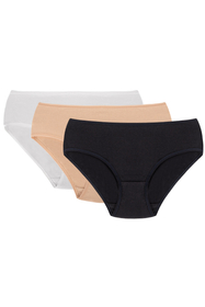 Vivisence femmes slip souple 4002, blanc/beige/bleu foncé