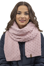 Vivisence Femme Bonnet Et Écharpe Pour l'Automne et l'Hiver À Pompon Chauds Doublés De Polaire Anti-Statique Idéal Pour Les Hommes Élégants Parfait Pour Froides Journées 7015Kmpl, rose clair