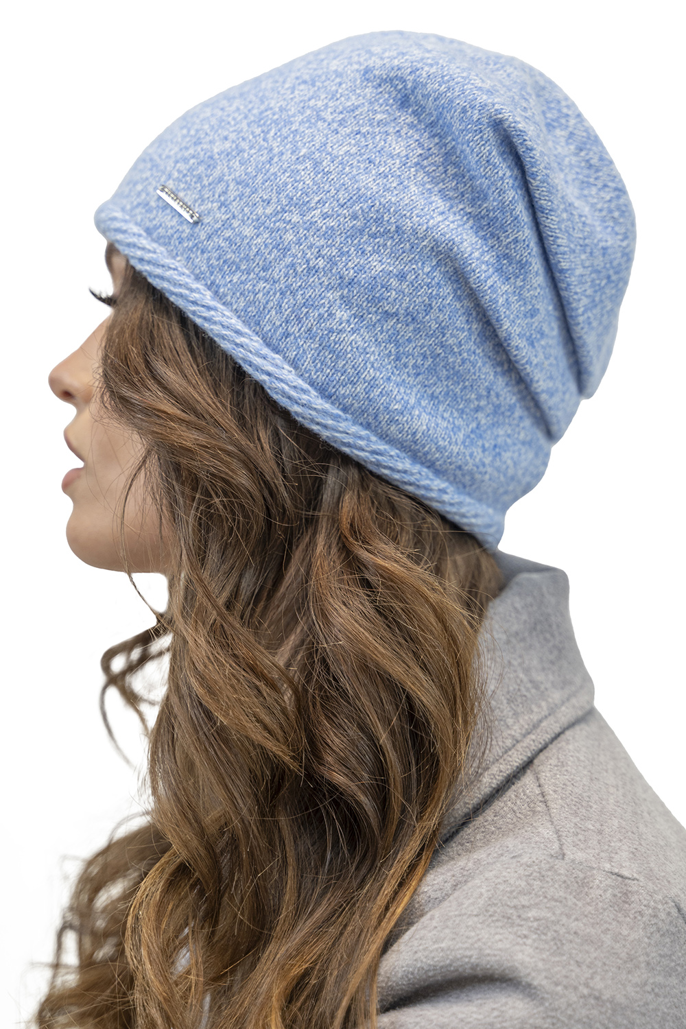 Vivisence Damen Mütze Winter Warmem Wollgarn Klassische Herbst Wintermütze 7087, hellblaue Melange