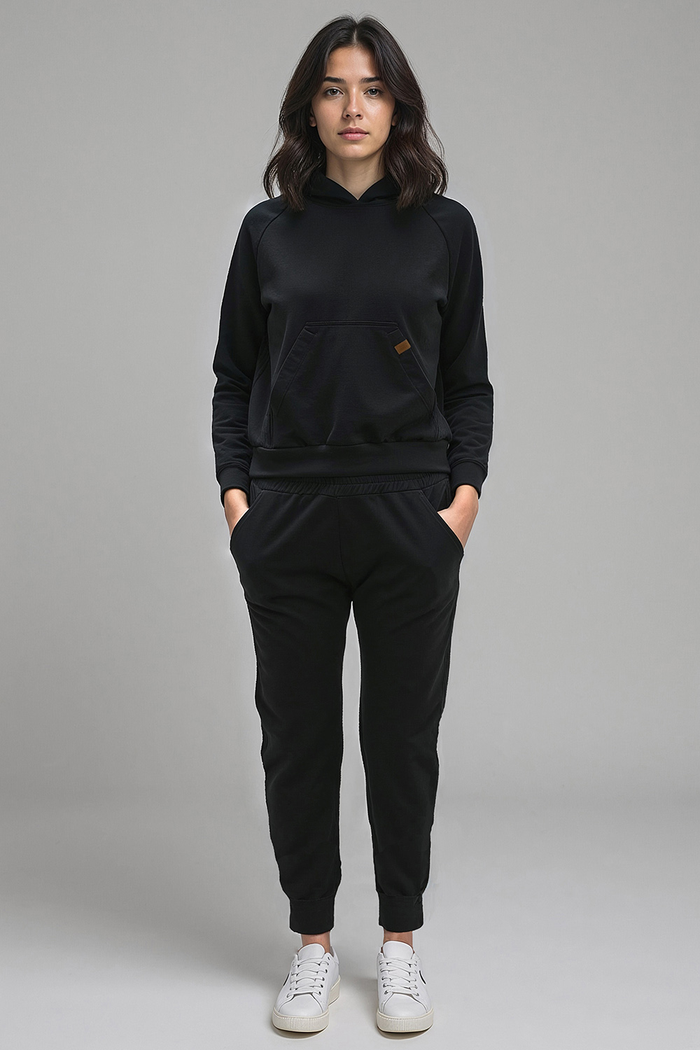 Vivisence Femme Ensemble Survêtement Coton Capuche Poches Confort Quotidien 9203, 