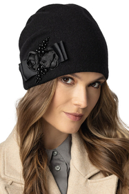 Vivisence Damen Mütze Warm Wintermütze Wolle Gemütlich Elegante Herbst 7080, schwarz