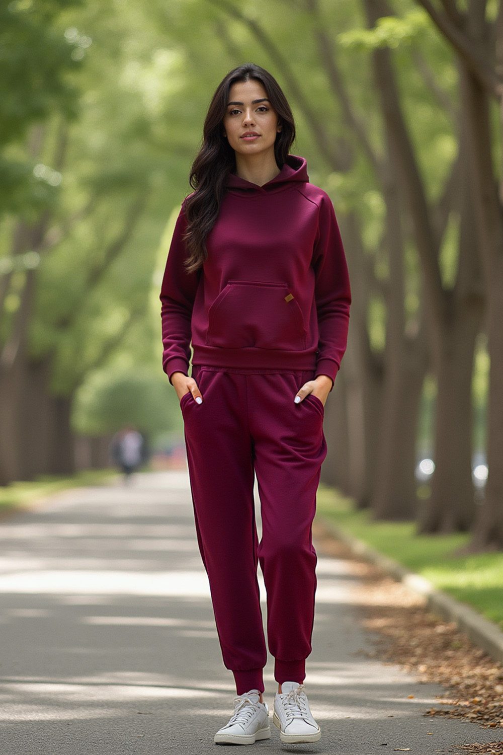 Vivisence Femme Ensemble Survêtement Coton Capuche Poches Confort Quotidien 9203, 