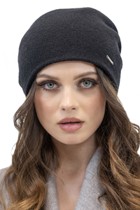 Vivisence Bonnet Femme En Laine Plissé Doublé Polaire Confort Quotidien 7085, noir