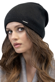 Vivisence Damen Mütze Wintermütze Klassischem Schnitt Warme Gemütlich Garn 7013, schwarz