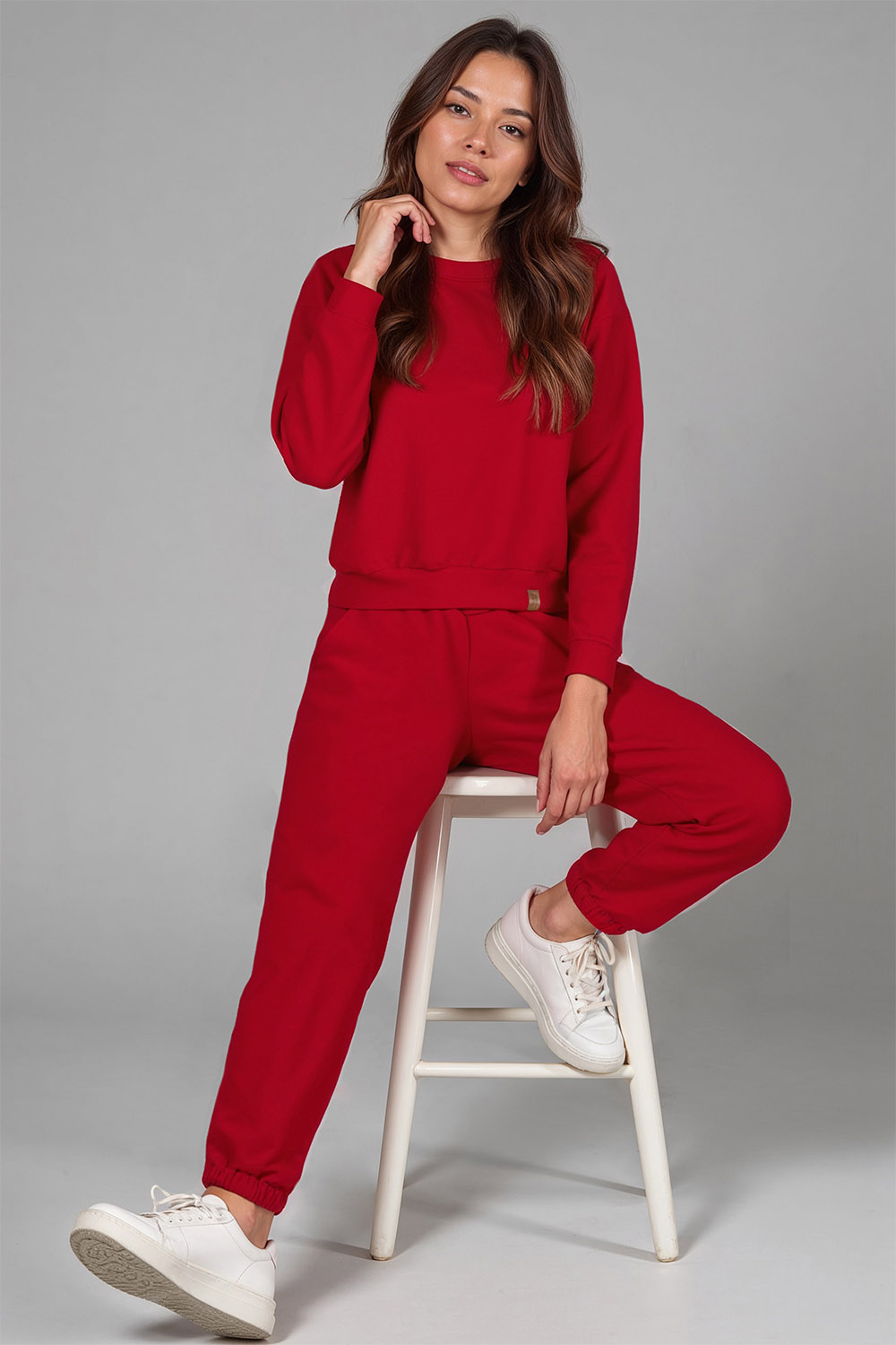 Vivisence Pantalon De Survêtement Femme Confortable Ceinture Élastique Poignets Côtelés Poches Latérales Tissu Doux Coton Mélangé Pour Détente Maison Sport Look Quotidien 9104, 