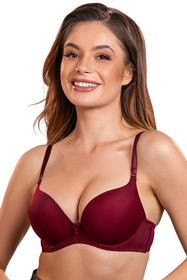 Vivisence Soutien Gorge Push Up Rembourré Bretelles Réglables 1041, bordeaux