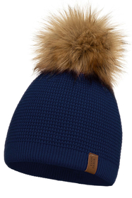 Vivisence Damen Bommelmütze Winter Wintermütze Warmem Garn Antistatische 7041, dunkelblau