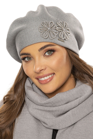 VIVISENCE Damen Baskenmütze Warm Dick Wintermütze Ideal für Kalte Tage 7007, hellgrau