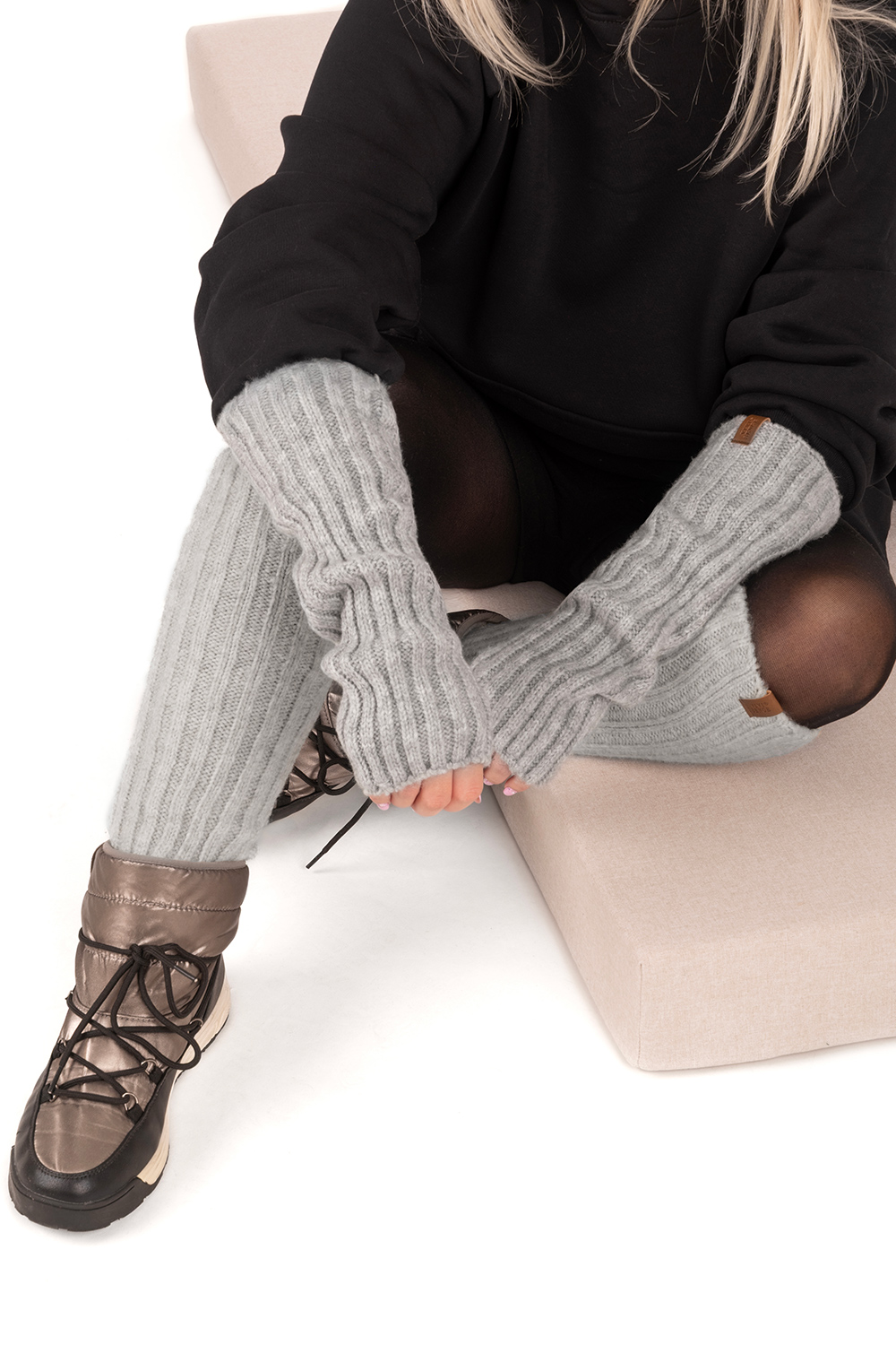 Vivisence Women Winter Gloves Soft Stretch Knit For Warmth And Comfort, Grey