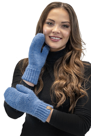 Vivisence Damen Winter Set Mütze Schal Fäustlinge Fleecefutter Gegen Kälte, jeans