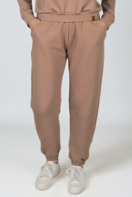 Vivisence Pantalon De Survêtement Femme Confortable Ceinture Élastique Poignets Côtelés Poches Latérales Tissu Doux Coton Mélangé Pour Détente Maison Sport Look Quotidien 9104, 