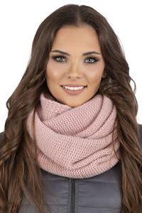 Vivisence Écharpe Tube Tricotée Femme Chaude Et Confortable Pour L’Hiver 7103, rose poudré