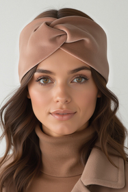 Vivisence Bandeau Femme Hiver Automne Chaud Couvre-chefs d'hiver Confortable Élégant Accessoire Cheveux Entrelacé Devant Tricot Extensible Idéal Journées Froides, beige
