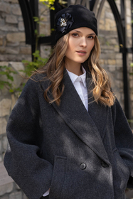 Vivisence Damen Wintermütze aus Schurwolle Elegante Warm Und Gemütlich Frauen Herbst Beanie Mütze Vliesfutter Antistatischem Effekt Ideal Für Kalte Wintertage Modell 7084, Schwarz