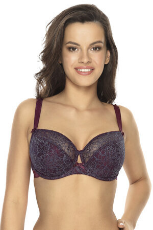 Gaia stunning semi padded bra embroidered 1072 Liv, Dark Blue