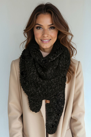 Vivisence Damenschal Weiche Warme Strickoptik Für Stilvolle Wintertage, Schwarz