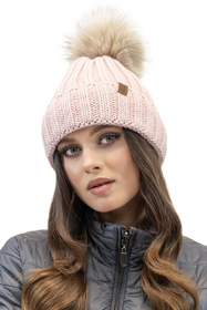 Vivisence Pom Pom Hat For Women Fleece Lined Perfect Fit Winter 70100, Pink