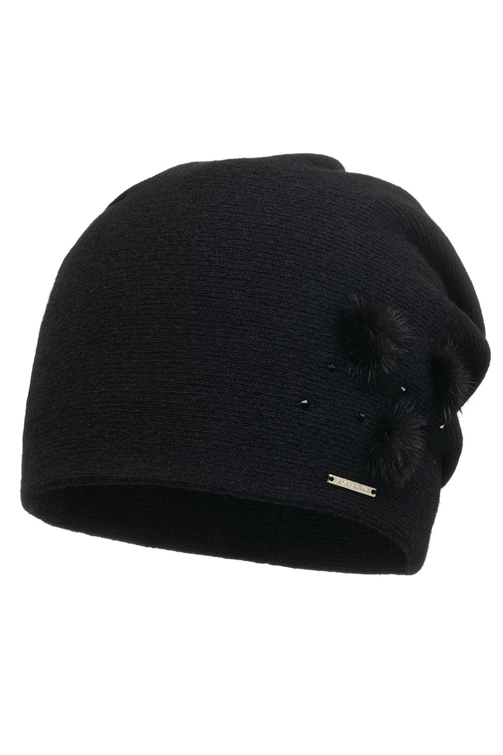 Vivisence Women's Hat Winter Lining Three Pleats Perfect Fit 7091, black
