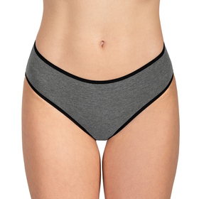 Vivisence culotte classique slip pour femme 4016, bande noire: gris foncé