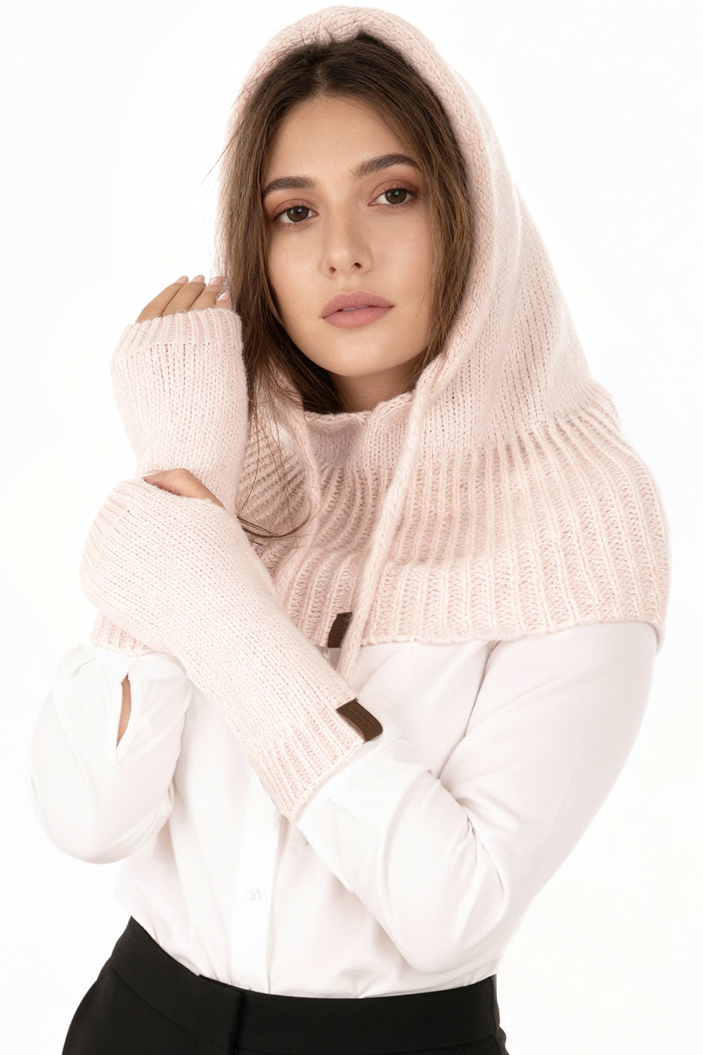 Vivisence Femme Gants Hiver En Maille Laine Mérinos Et Coton Chaleur Douce, rose