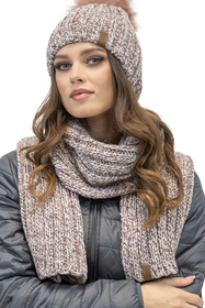 Vivisence Écharpe Pour Femme L'Automne et L'Hiver Longue Bicolore À La Mode En Fil Chaud Doux Parfaite Pour Les Froides Journées D'Hiver S'adapte Aux Tenues Élégantes Et Sportives 7107, rose