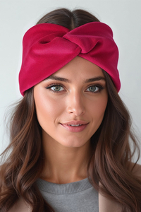 Vivisence Bandeau Femme Hiver Automne Chaud Couvre-chefs d'hiver Confortable Élégant Accessoire Cheveux Entrelacé Devant Tricot Extensible Idéal Journées Froides, rubis