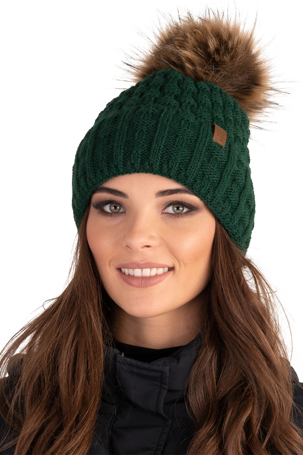 Vivisence Wintermütze mit Bommel Damen Warmes Ideal Für Kalte Wintertage 7015, grün