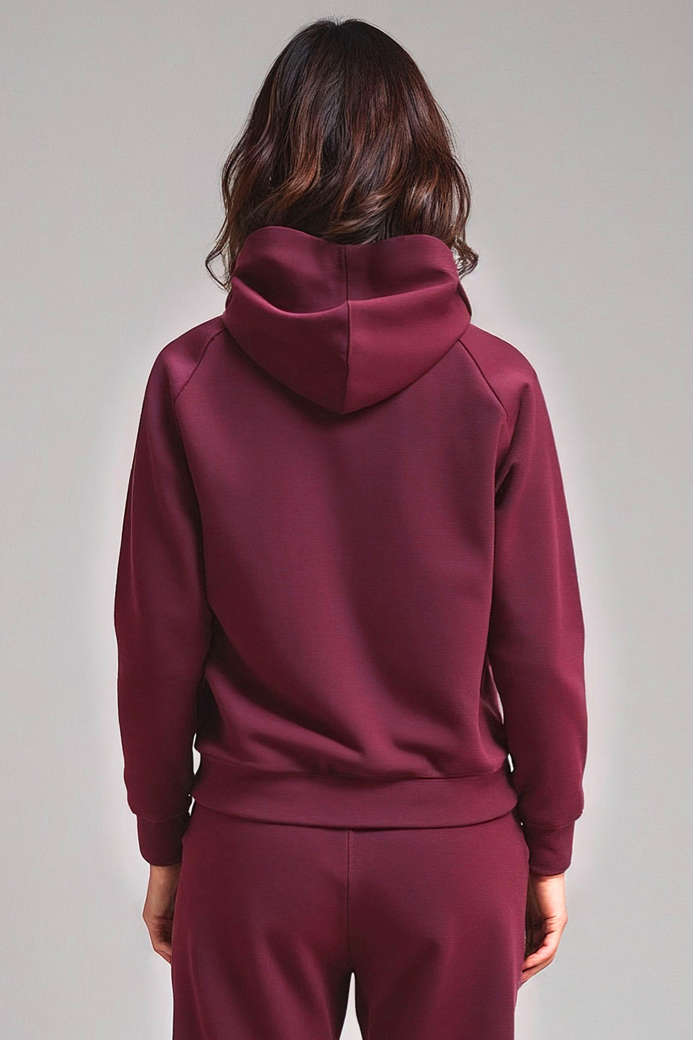 Vivisence Sweatshirt Baumwolle Lockerer Schnitt mit Kapuze Komfort Für Freizeit 9003, weinrot