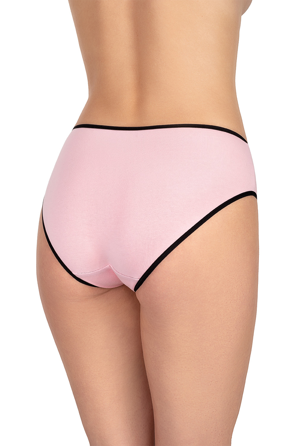 Vivisence Culotte Classique Slip pour Femme Lot de 3 Figi 4016, bande noire : gris/rose/gris foncé