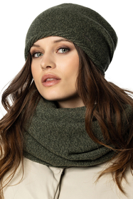Vivisence Bonnet Femme En Laine Chaude Style Classique Hiver Automne 7087, vert mélange