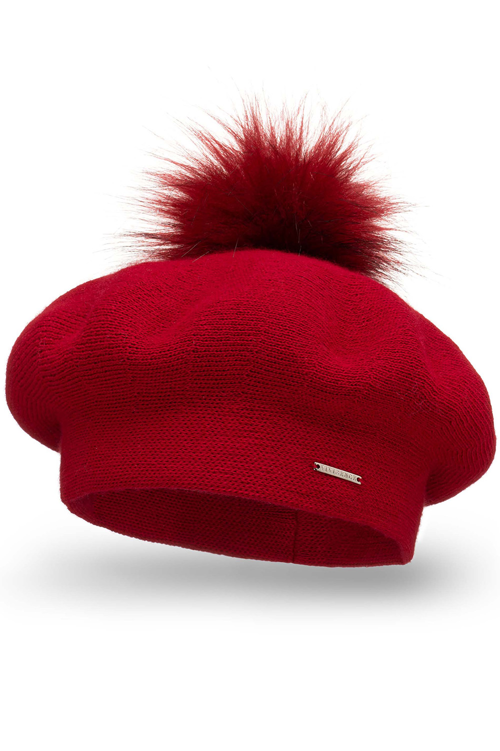 Vivisence Damen Baskenmütze Warm und Gemütlich Kälteschutz Komfort Bommel 7035, rot