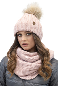 Vivisence Pom Pom Hat For Women Fleece Lined Perfect Fit Winter 70100, Pink