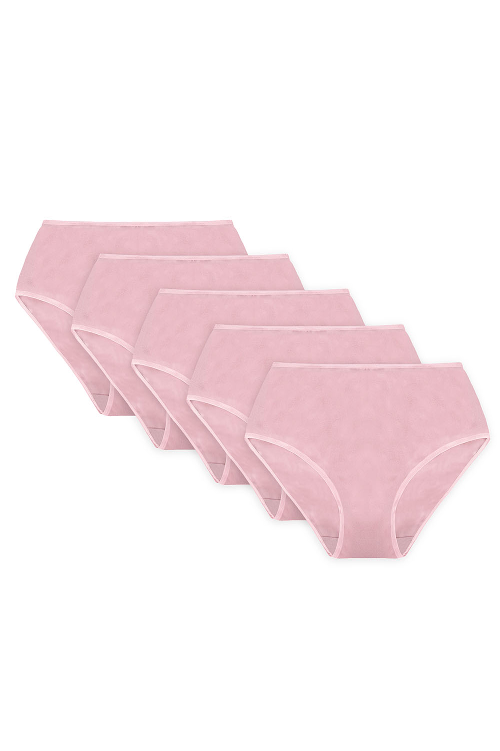 Vivisence Culotte Classique Slip pour Femme Lot de 5 Figi Silhouette Élégante 4016, bande rose: rose 5-pack