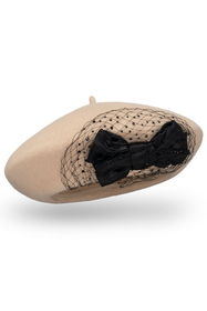 Vivisence Damen Baskenmütze Winter Warm Wolle Elegante Gemütlich Herbst 7081, beige
