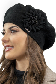 Vivisence Damen Baskenmütze Winter Herbst Warme Barette Zarter 7048, schwarz