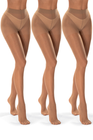 Vivisence Collants Pour Femmes 20 DEN Avec Zone Des Orteils Renforcée Partie Culotte Marquée Fabriqué En Pologne Lot De 3 Paires De Haute Qualité Confort Élégant Et Résistant, daino