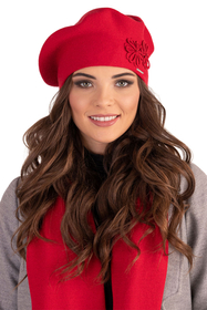 Vivisence Warm Thick Winter Beret For Women Ideal For Cold Days 7007, red