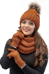 Vivisence Écharpe Tube Tricotée Femme Chaude Et Confortable Pour L’Hiver 7103, orange