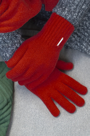 Vivisence Women's Winter Gloves Wool Ideal For Cold Weather 7201, red