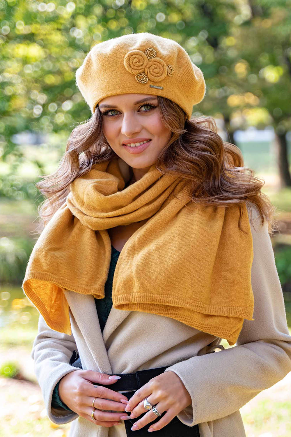 Vivisence Wool Beret For Women Protection Against Cold For Chilly Days 7037, honey
