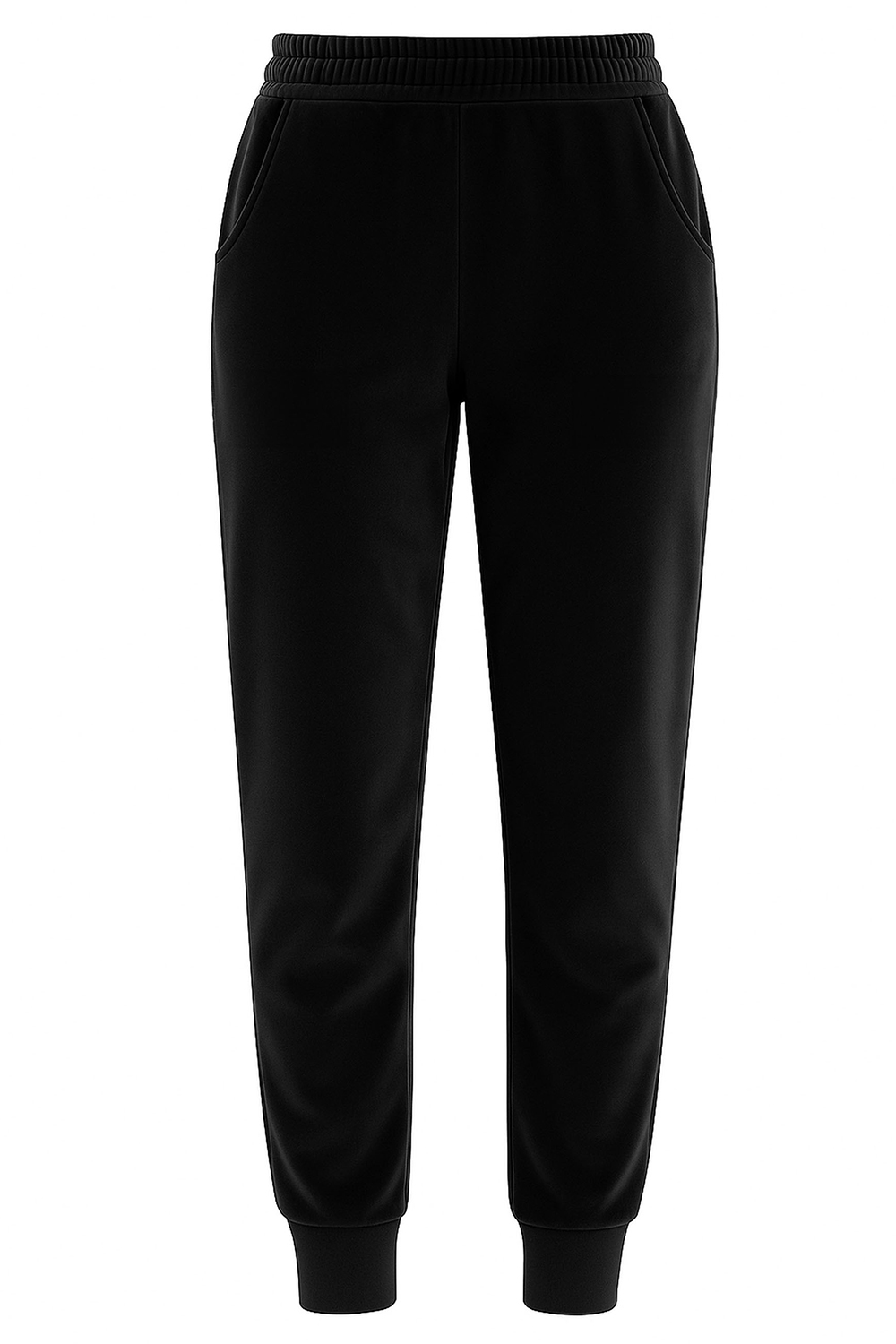 Vivisence Pantalon Femme Décontracté Coupe Ample Taille Élastique Poches Latérales Chevilles Resserrées Tenue Confort Détente Maison Loisirs Lounge Jogging, noir