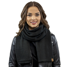 Vivisence Damen Schal Strick Warm Breit Weich Elegant Sportlich Winter 7041S, schwarz