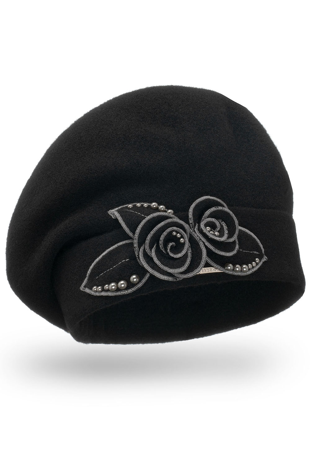 Vivisence Winter Mütze für Damen Handgefertigte Herbst Elegante Beanie Wintermütze aus Schurwolle Antistatische Eigenschaften Perfekt Für Kalte Wintertage Modell 7072, schwarz